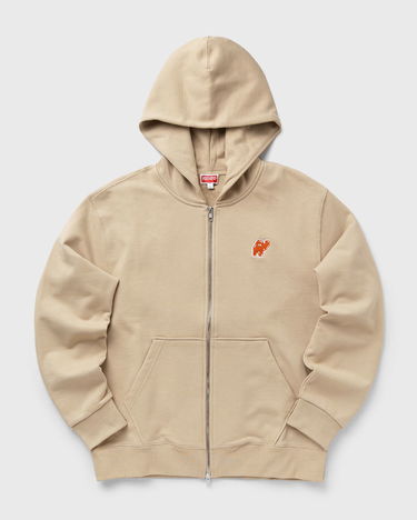 Sweatshirt KENZO Kenzo Elephant Logo Embroidered Zip-Up Hoodie Beige | FF65HO2504MC.11, 0