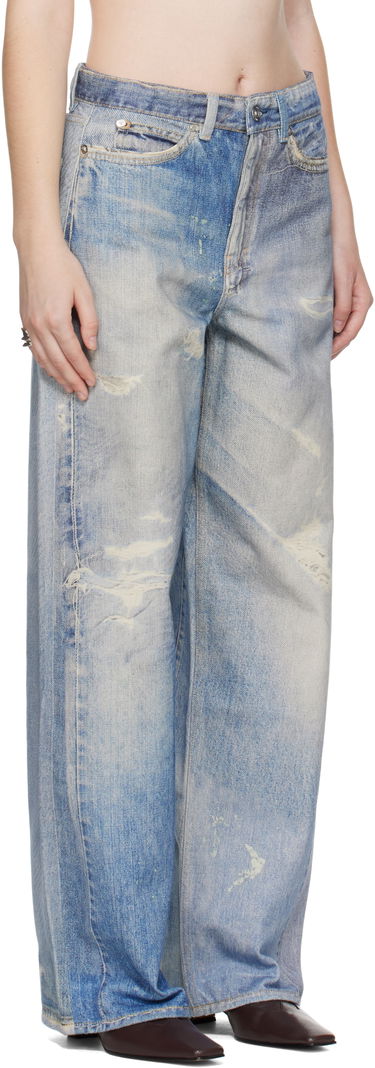 Jeans OUR LEGACY Wide Leg Distressed Jeans Blå | W4205TDD, 4