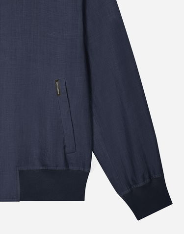 Bomberjakke Dolce & Gabbana Unlined Linen Bomber Jacket Blå | G9BFNTFU4K6B0013, 2