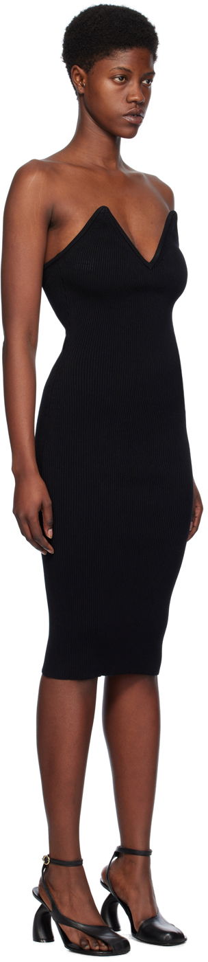 Kjole Coperni V-Neck Midi Dress Sort | COPML91852, 1