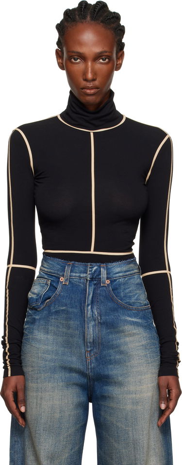 Krop Maison Margiela MM6 Maison Margiela Long Sleeve Turtleneck Bodysuit Sort | S52NA0072 M20125, 0