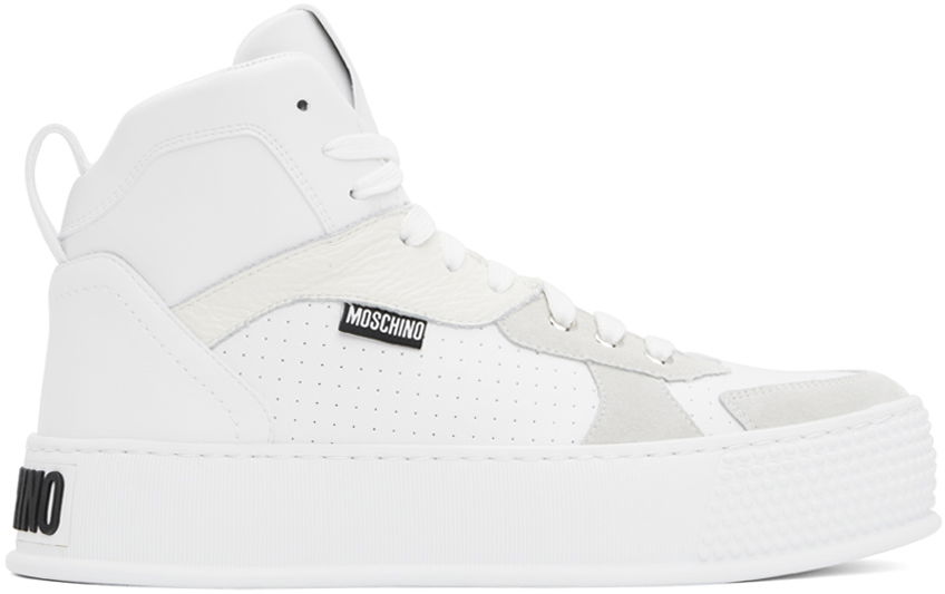 Tøj Moschino Moschino Bumps & Stripes High-Top Hvid | MB15594G0IGAE10B, 0