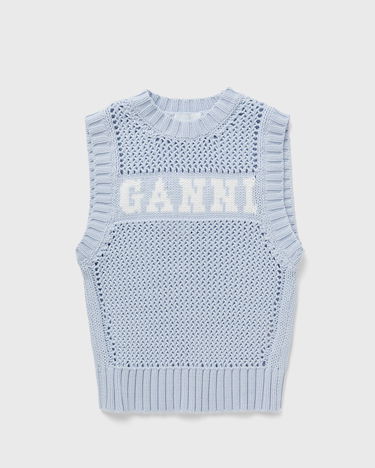 Sweater GANNI Cotton Rope Vest Blå | K2100-033, 0
