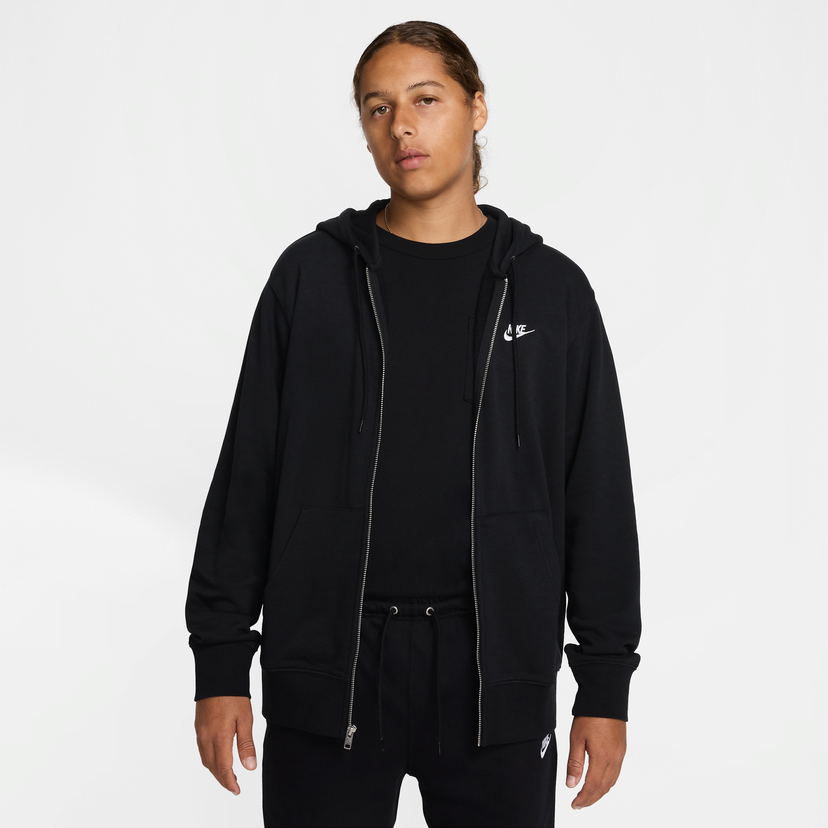 Sweatshirt Nike Nike Club Full-Zip Hoodie Sort | FN3884-010