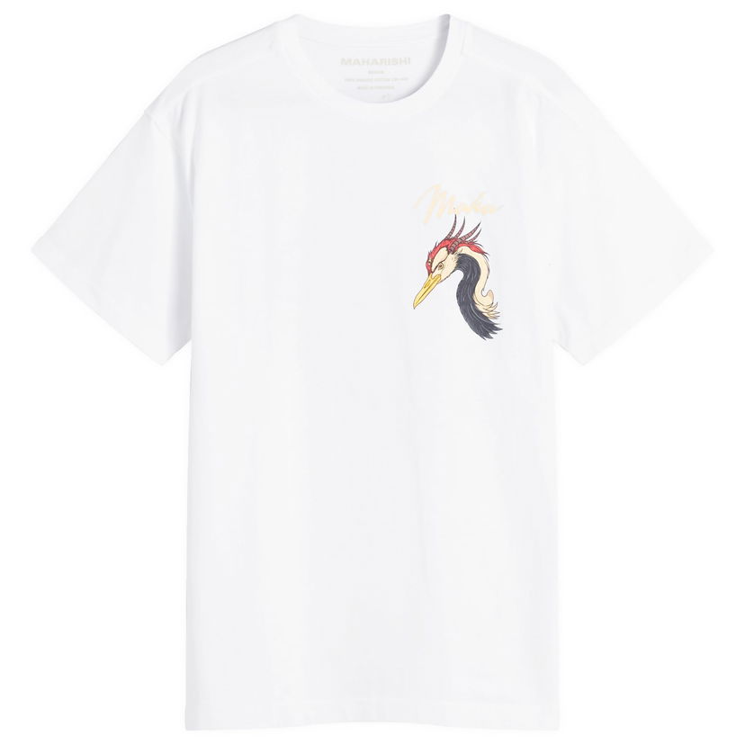 T-shirt Maharishi Year of the Crane Graphic Tee, Size Large Hvid | 1580-WHT