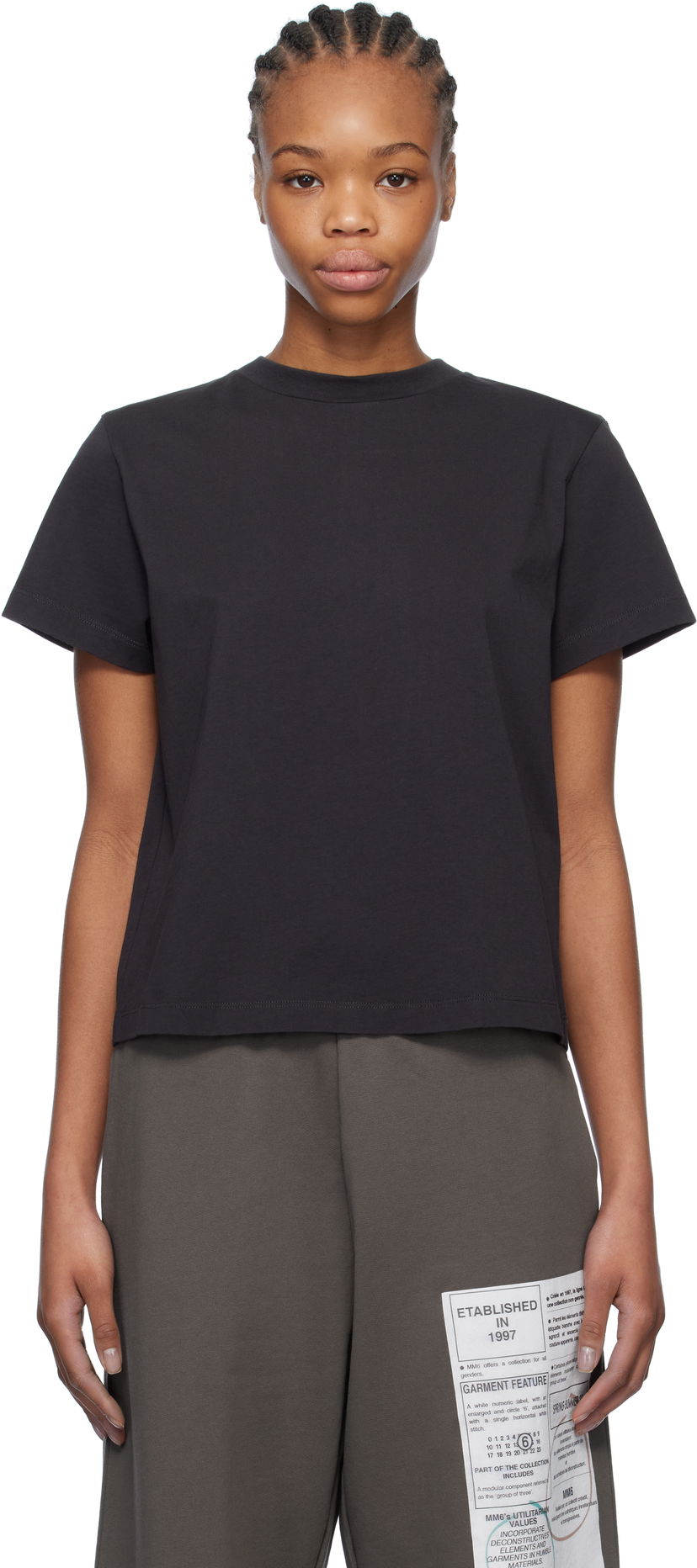Crop top Maison Margiela MM6 Maison Margiela Spliced T-Shirt Sort | S52GC0334 S24311