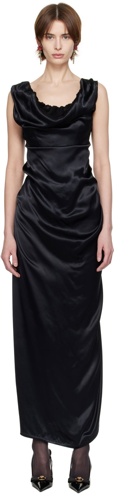 Kjole Vivienne Westwood Vivienne Westwood Ginnie Pencil Maxi Dress Sort | 1101034V-W0128-, 0