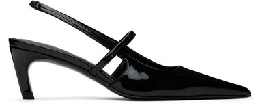 Sneakers og sko TOTEME Sharp Patent Slingback Heels Sort | 251-WAS821-LE0091, 0