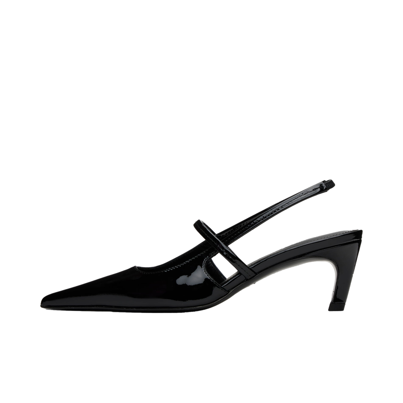 Sneakers og sko TOTEME Sharp Patent Slingback Heels Sort | 251-WAS821-LE0091