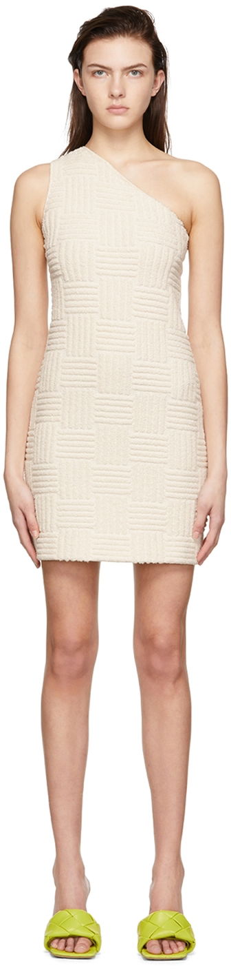 Kjole Bottega Veneta Toweling One-Shoulder Mini Dress Hvid | 686309 V1LW0