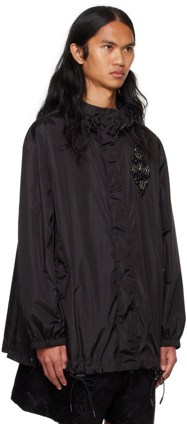 Vindjakke Simone Rocha Simone Rocha Embellished Button Placket Parka Sort | 6105B 1067, 1