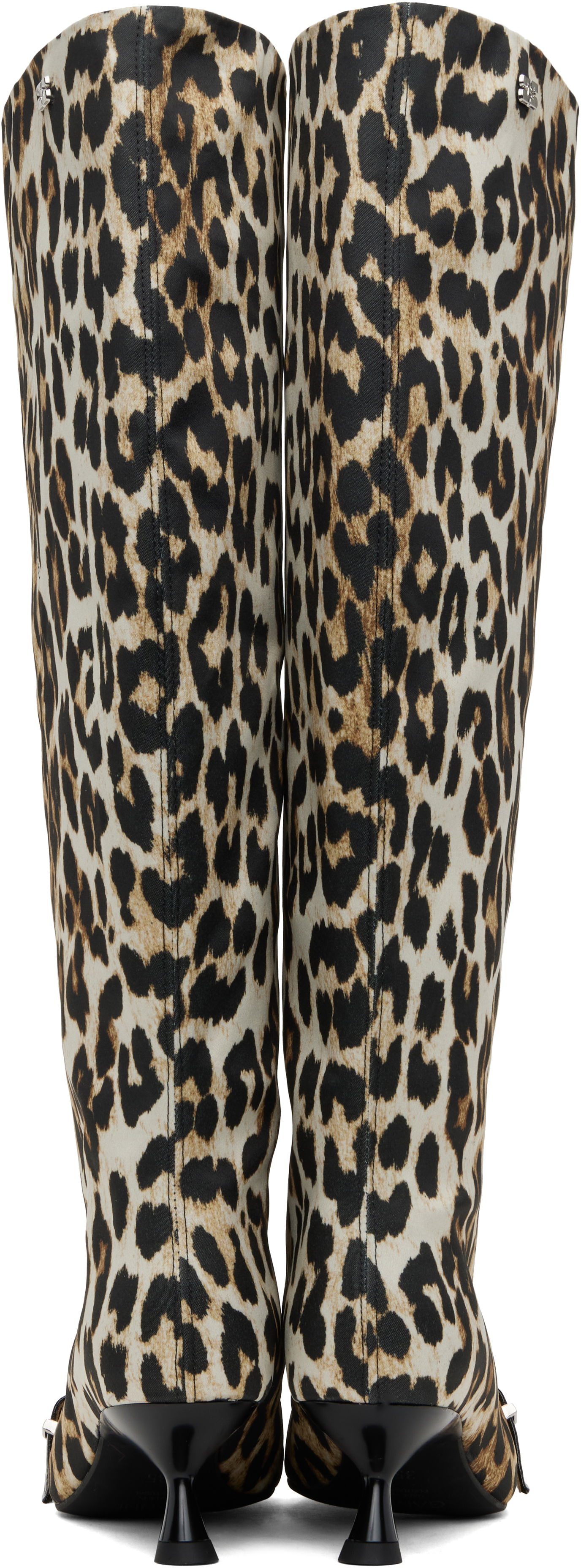 Tilbehør GANNI GANNI Slouchy Leopard-Print Kitten Heel Boots Flerfarvet | S2877, 1