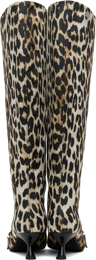 Tilbehør GANNI GANNI Slouchy Leopard-Print Kitten Heel Boots Flerfarvet | S2877, 1