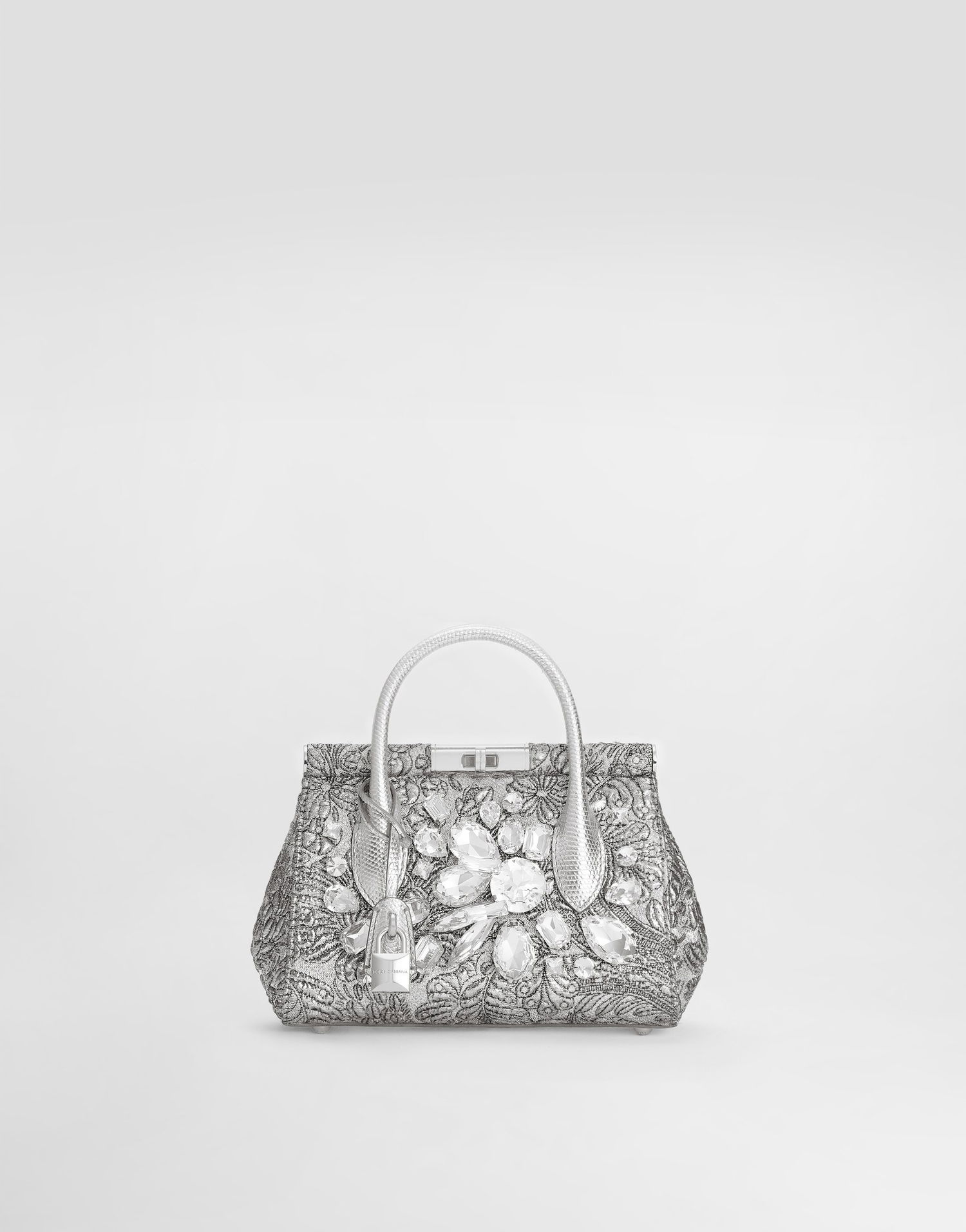 Håndtaske Dolce & Gabbana Marlene Day Mini Handbag with Embroidery and Crystals Metalisk | BB7744AR8458D708, 0