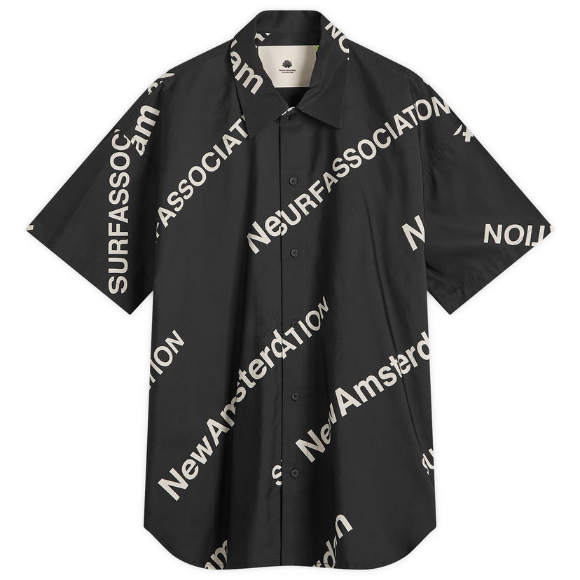 Skjorte New Amsterdam Surf Association New Amsterdam Surf Association Logo Printed Shirt, Size Large Sort | 2501144002