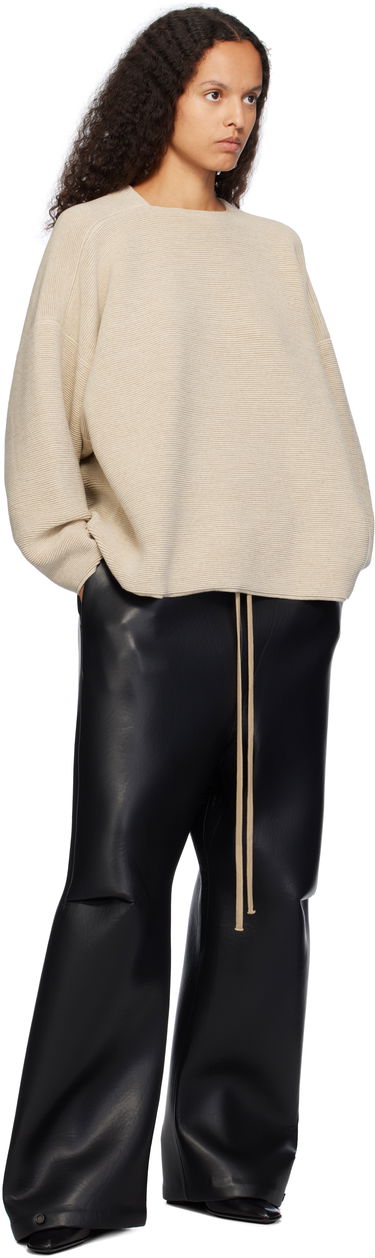 Bukser Fear of God Fear of God Neoprene Knee Pleat Wide Leg Faux-Leather Trousers Sort | FG840-318PCN, 3