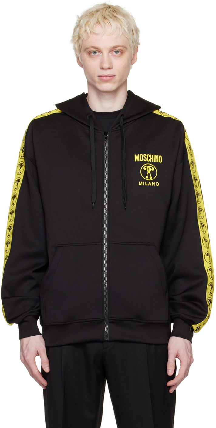 Sweatshirt Moschino Double Question Mark Logo Zip Hoodie Sort | 1724 2029