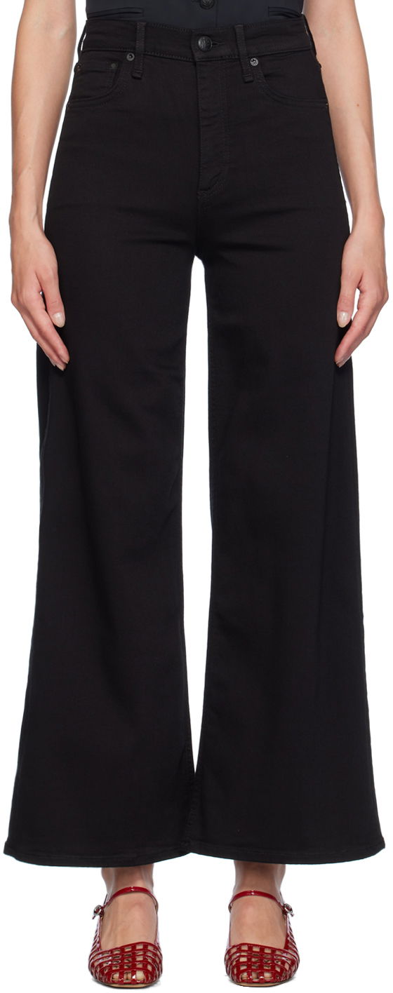 Jeans rag & bone Sofie Ankle Ultra Wide-Leg Jeans Sort | WDD24F3000N5BL, 0