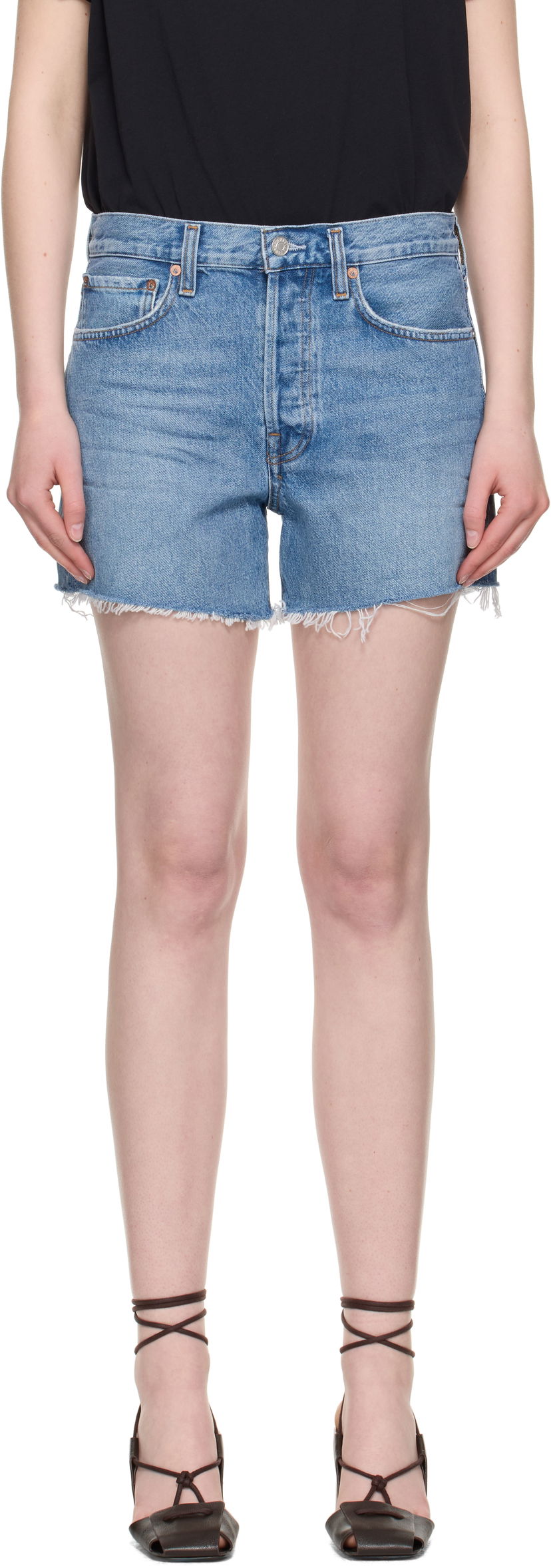 Shorts AGOLDE AGOLDE Parker Long Denim Shorts Blå | A9010-1535