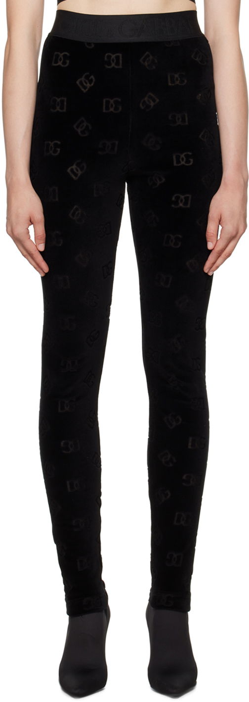 Leggings Dolce & Gabbana Black Flocked Leggings Sort | FTCQKT FJ7DL, 0