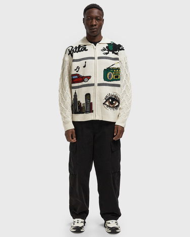 Sweater Patta Perfect Day Full-Zip Knitted Cardigan with Graphic Motifs and Cable Knit Sleeves Flerfarvet | POC-AW25-7010-391-0006-212, 2
