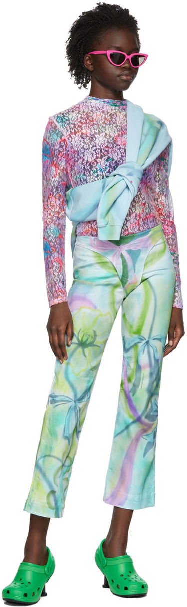 Bukser Collina Strada Collina Strada Printed Cotton Cropped Trousers Flerfarvet | XX6397 RECYCLED COTTON, 3