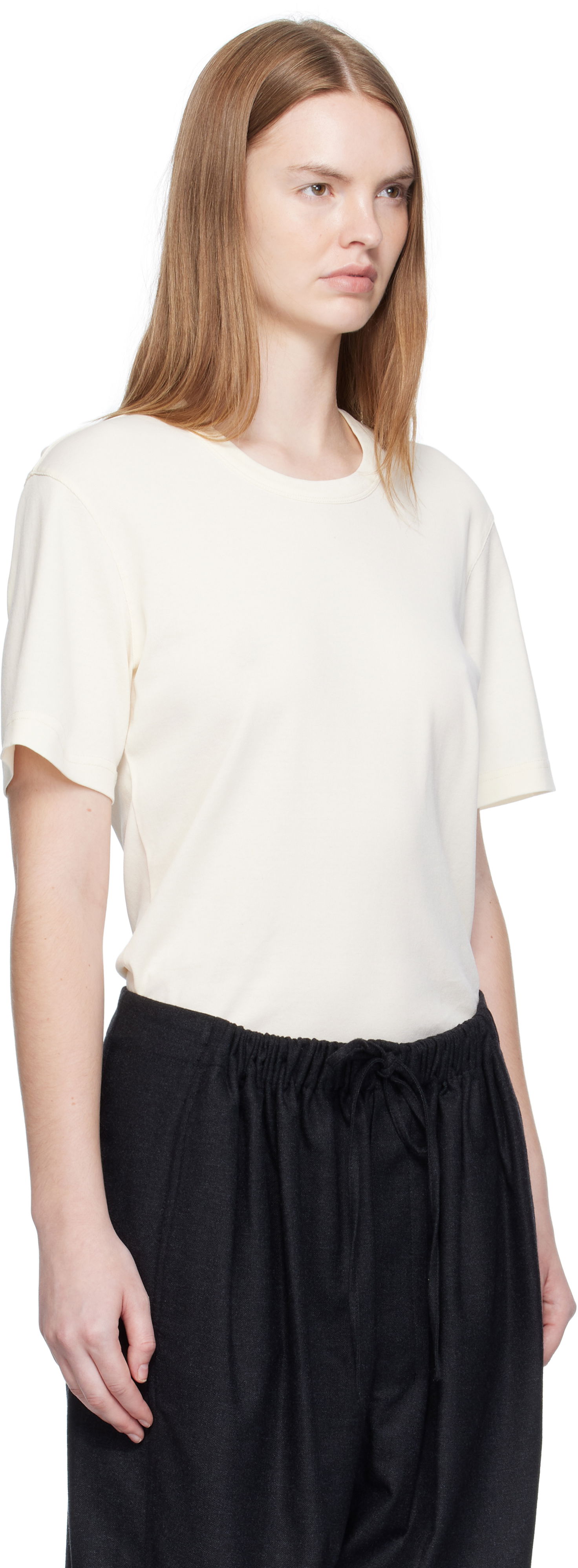 T-shirt LEMAIRE LEMAIRE Rib T-shirt Hvid | TO1440 LJ1016, 1