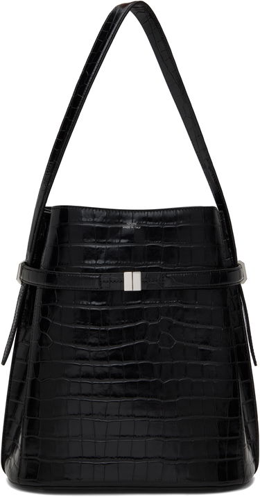 Håndtaske TOTEME Totême Belted Croc-Embossed Leather Bucket Bag Sort | 244-WAL0048-LE0076, 0