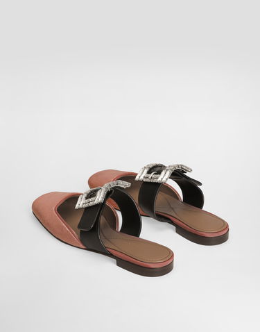 Tilbehør Dolce & Gabbana Dolce & Gabbana Velvet Mules With Jeweled Buckle Lyserød | CI0190A65038S773, 2