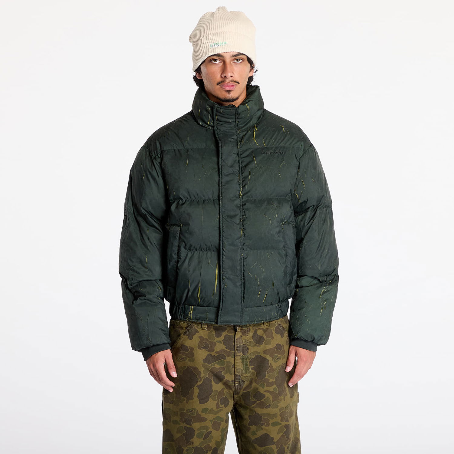 Puffer jakke DAILY PAPER Renako Puffer Jacket Jet Black Sort | 2421110, 0