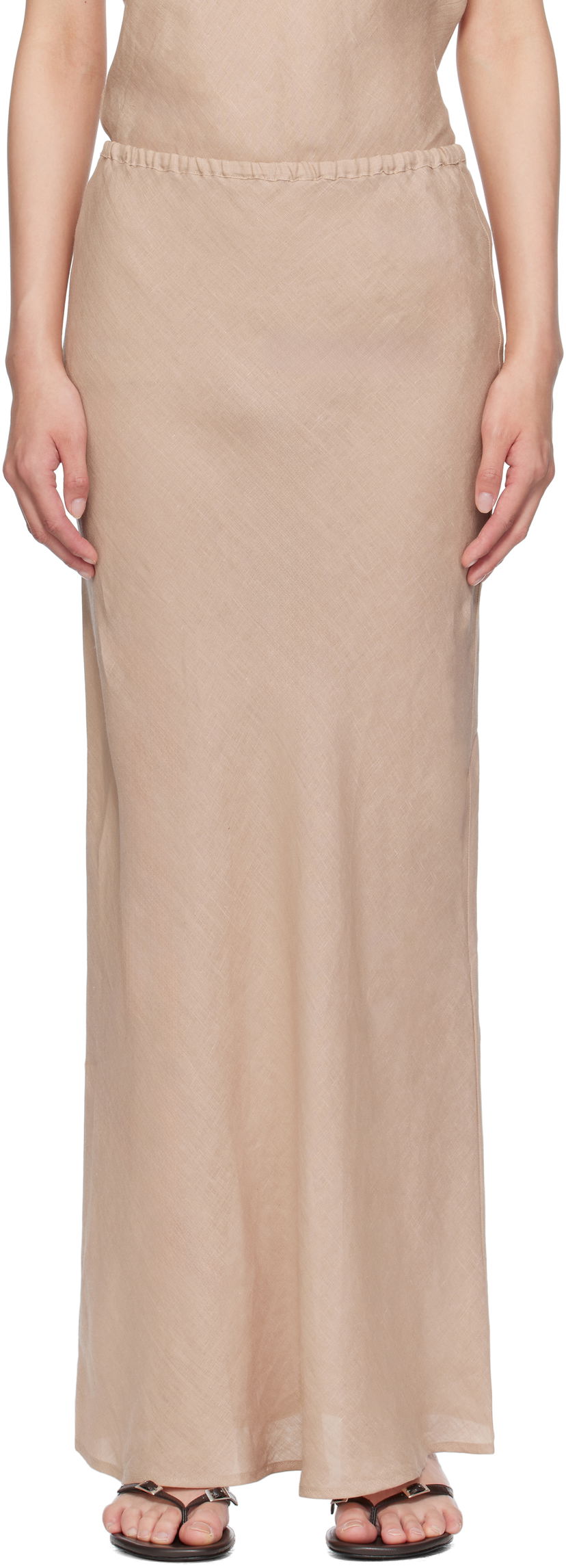 Nederdel Baserange Baserange Dydine Maxi Skirt Beige | SKDY-LI-SU25