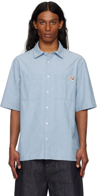 Skjorte MAISON KITSUNÉ Maison Kitsuné Relaxed Short Sleeve Shirt Blå | OM00424WC5006, 0