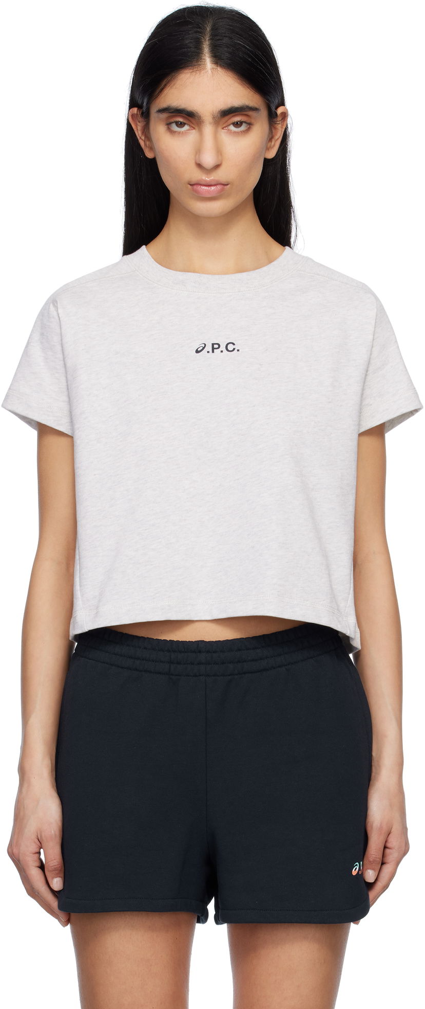 Crop top A.P.C. A.P.C. ASICS Edition Cloud Cropped T-Shirt Grå | COEAV-F26454