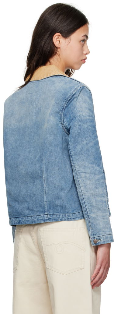 Jakke R13 Cropped Denim Chore Jacket Blå | R13WD183-D346A, 2