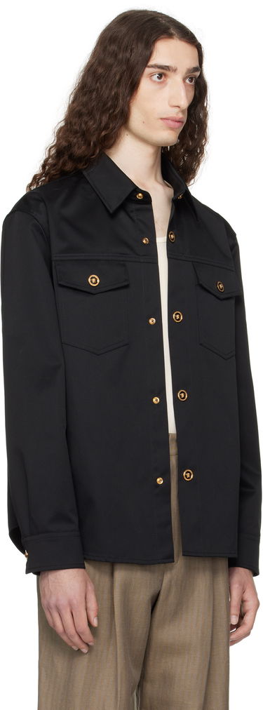 Skjorte Versace Versace Gabardine Overshirt Sort | 1017413_1A01718, 1