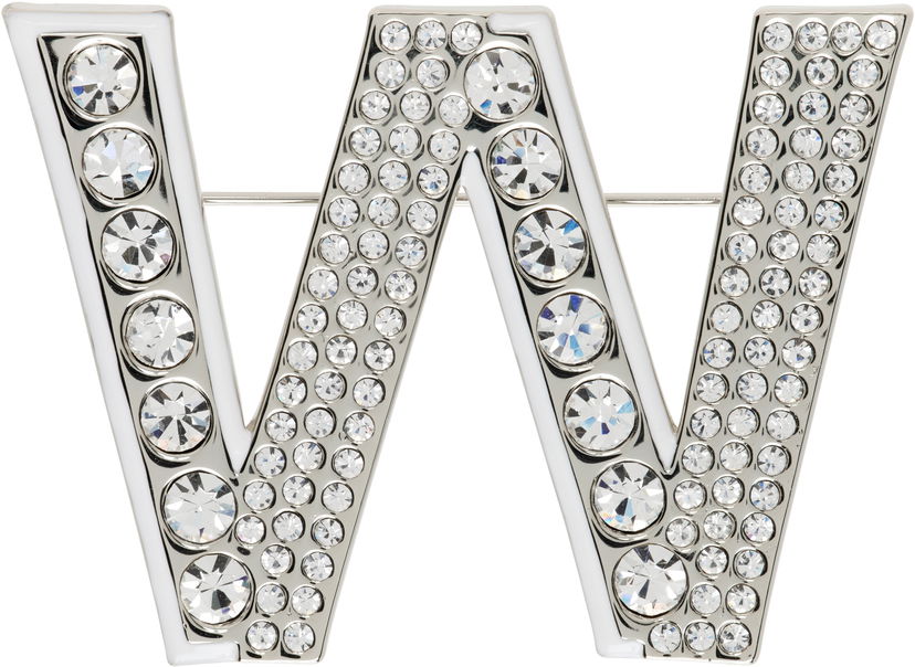 Stift Max Mara Weekend Max Mara Carella Crystal Letter W Brooch Metalisk | 2515751104600
