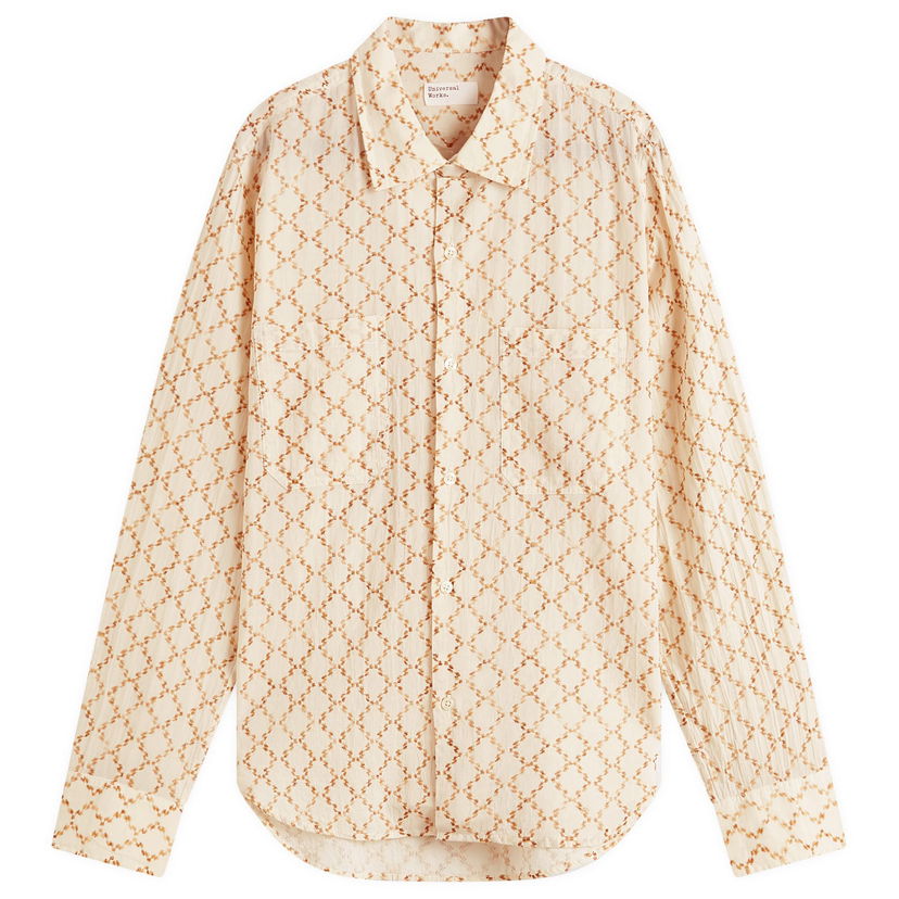 Skjorte Universal Works Milta Weave Work Shirt, Size Large Beige | P32071-CAM