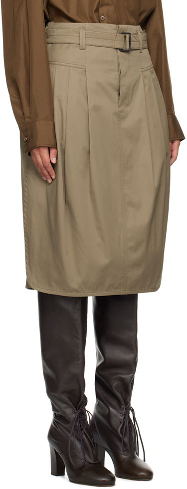Nederdel LEMAIRE LEMAIRE Pleated Belted Midi Skirt Sort | SK1010 LF824, 4