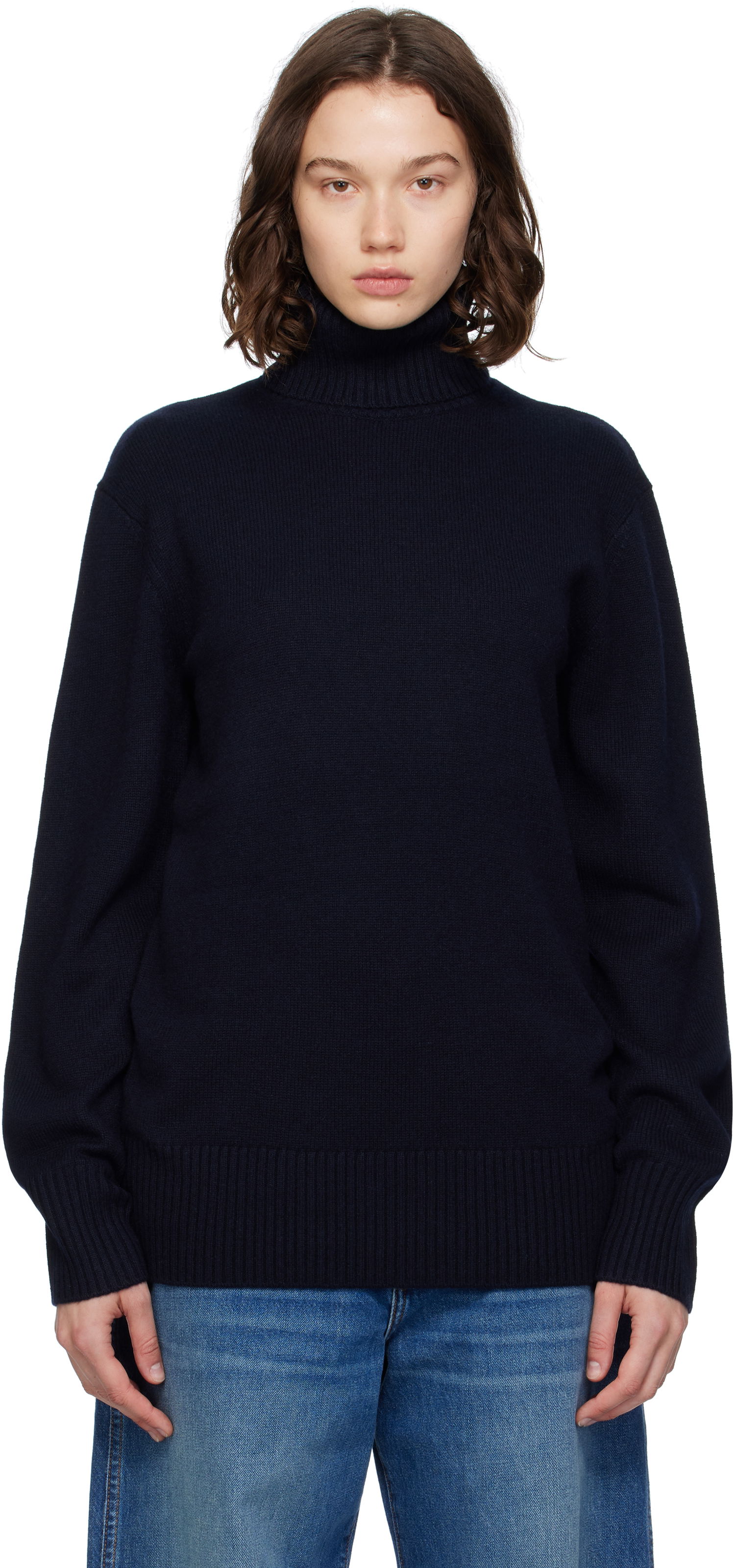 Sweater TOTEME TOTEME Cashmere Turtleneck Sweater Mørkeblå | 252-WRT0474-YA0016, 0