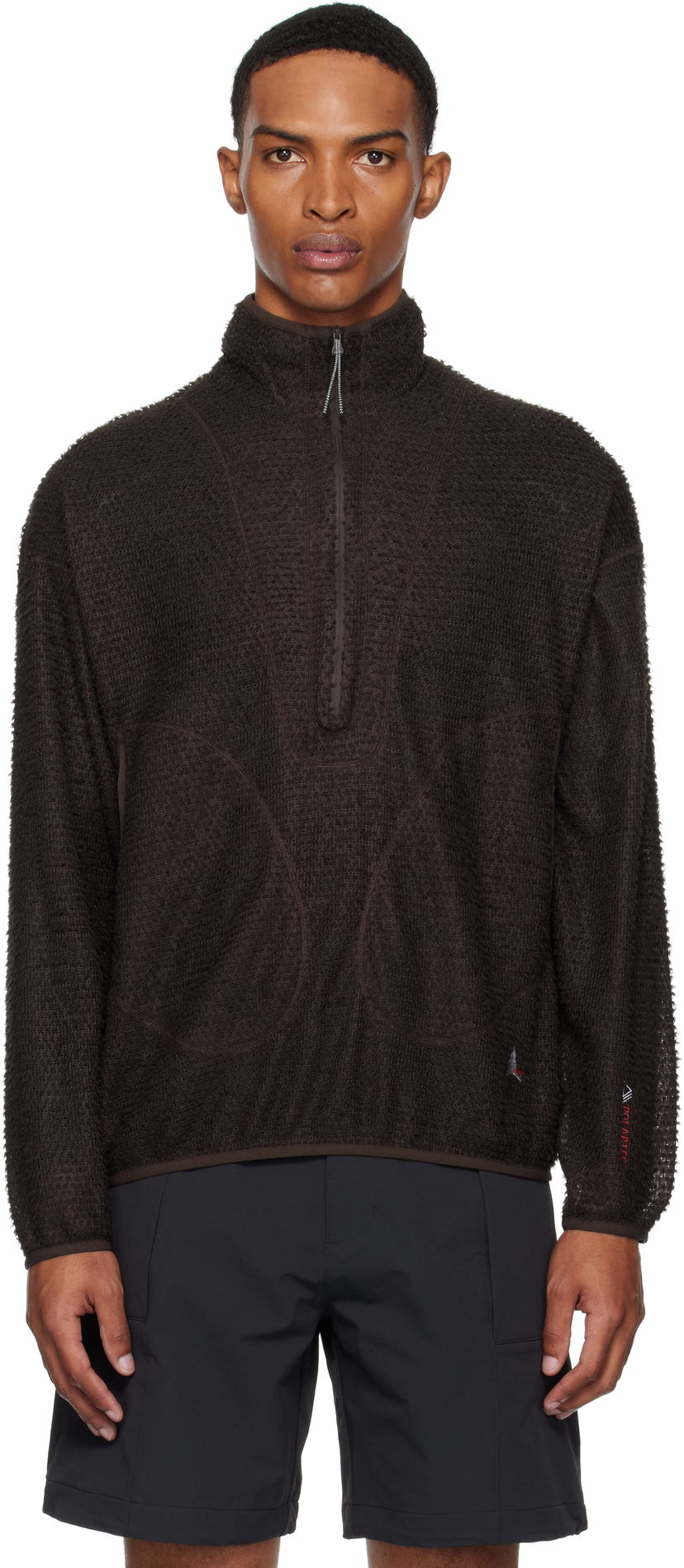 Sweater ROA ROA Alpha Direct Half Zip Sweater Brun | RBMW0370FA262