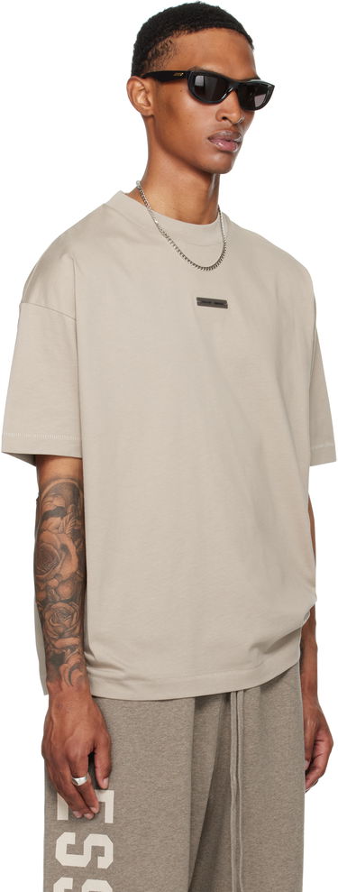 T-shirt Fear of God Fear of God Essentials Classic Short Sleeve T-Shirt Beige | 125SP254191F-198, 4