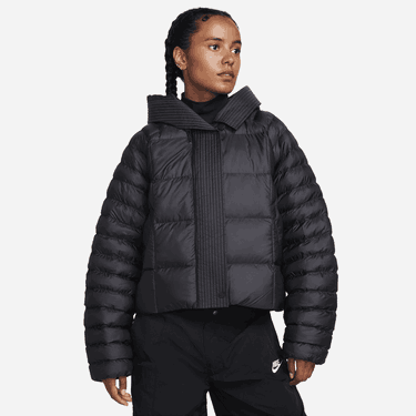 Puffer jakke Nike Sportswear Swoosh Puffer PrimaLoft® Therma-FIT Oversized Hooded Jacket Sort | FB8729-010, 0