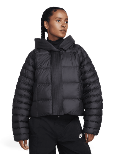 Puffer jakke Nike Sportswear Swoosh Puffer PrimaLoft® Therma-FIT Oversized Hooded Jacket Sort | FB8729-010