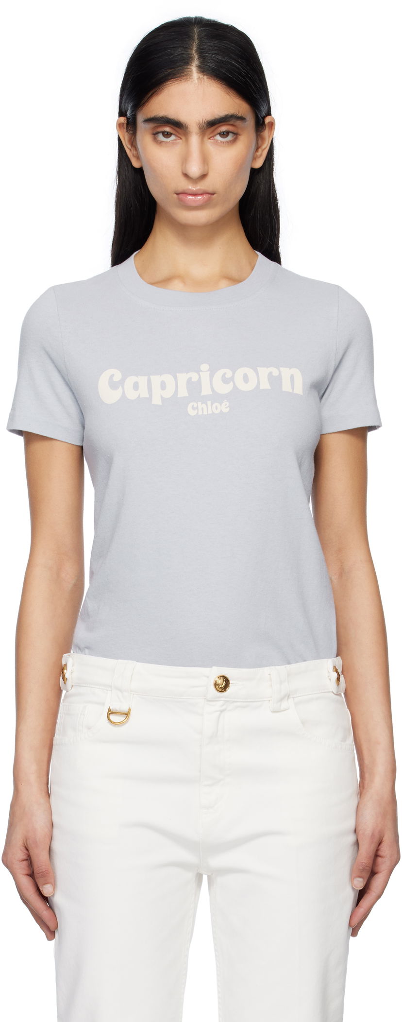 T-shirt CHLOÉ Chloé Baby Fit 'Capricorn' T-Shirt Blå | CH25SJH08186