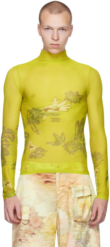 Sweater Collina Strada Collina Strada Thumbtastic Floral Print Mesh Turtleneck Grøn | XX3340, 0