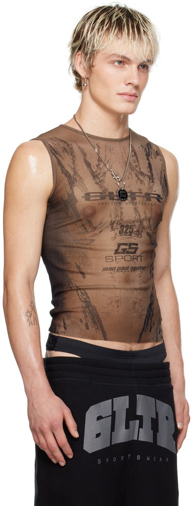 Tanktop Jean Paul Gaultier Shayne Oliver Edition 'GS Sport' Graphic Tank Top Brun | 24/27-U-DB034-T550-6700, 1