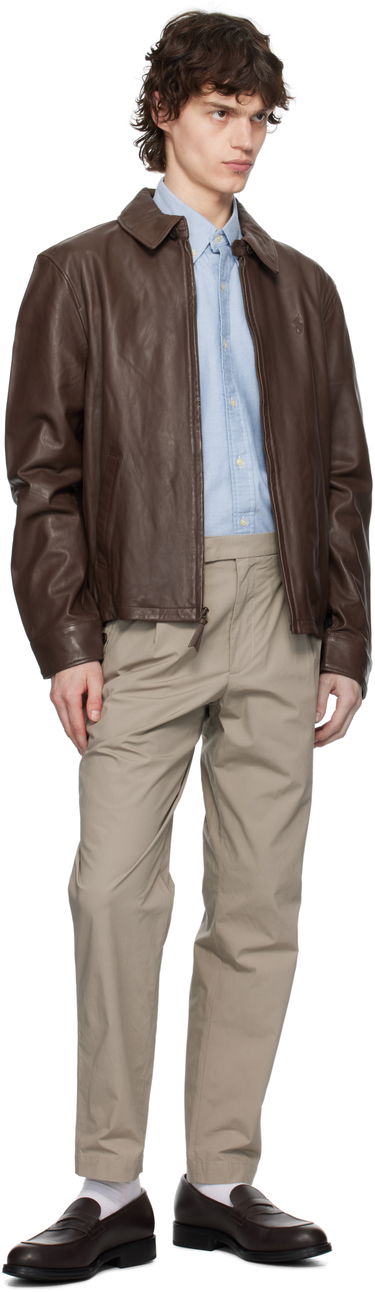 Jakke Polo by Ralph Lauren Polo Ralph Lauren Zip Leather Jacket Brun | 710671431002, 3