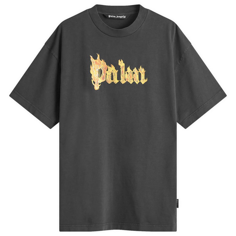 T-shirt Palm Angels Burning Logo T-Shirt Sort | PMAA001F24JER0091076