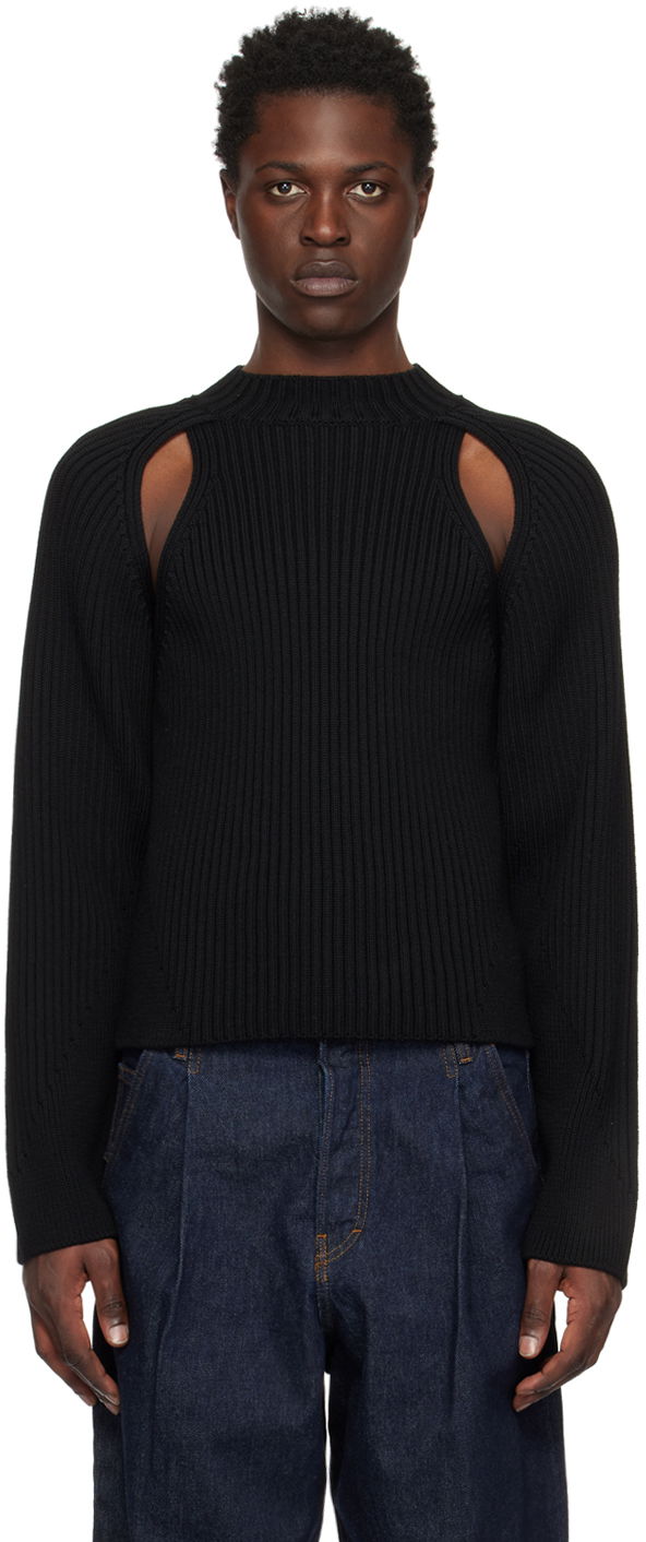 Sweater Jean Paul Gaultier Cutout Ribbed Sweater Sort | 22/09-U-PL023-M038