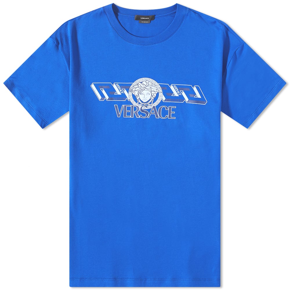 T-shirt Versace Greek Band Logo Tee Blå | 1008461-1A06051-1UE30, 0